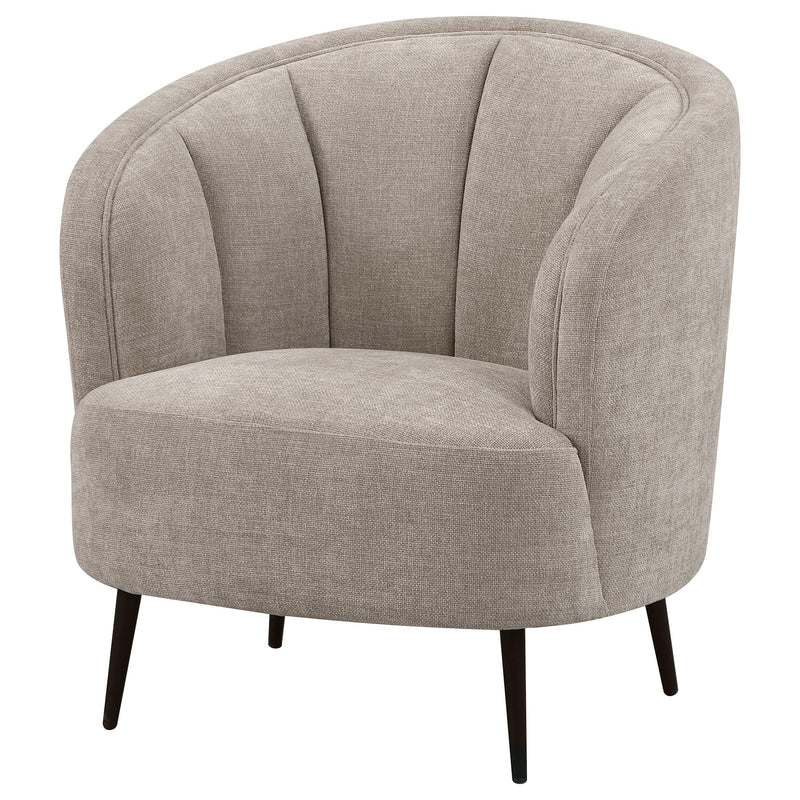  Coaster Furniture Ellorie 504839 Upholstered Channel Back Curved Chair - Beige IMAGE 3