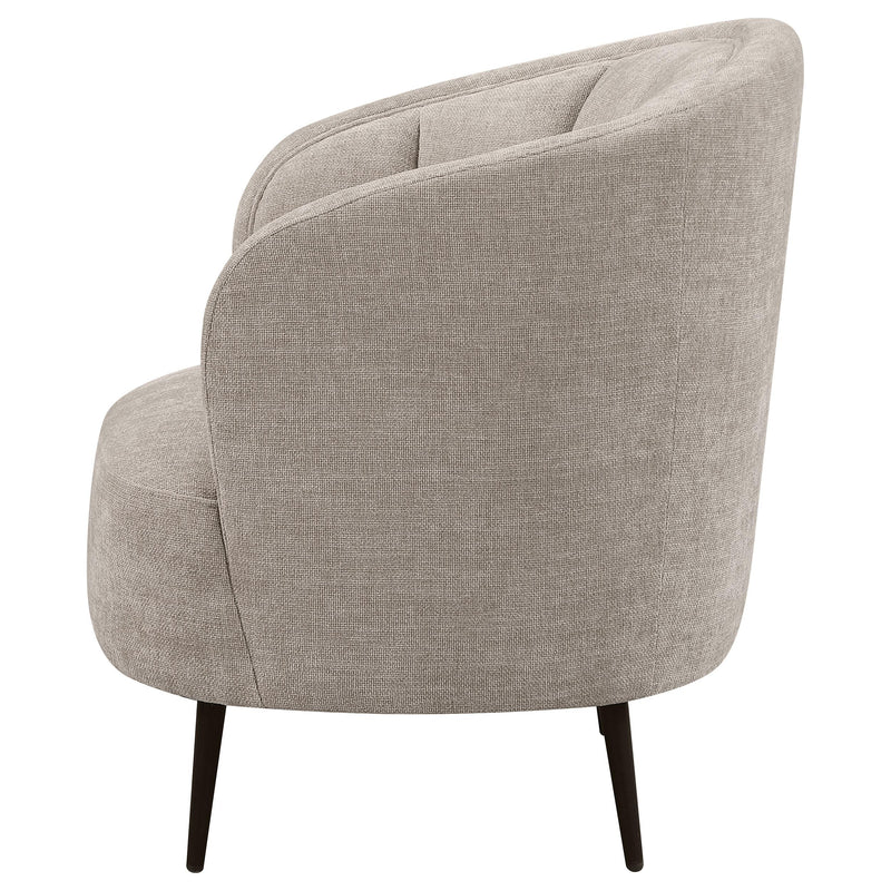  Coaster Furniture Ellorie 504839 Upholstered Channel Back Curved Chair - Beige IMAGE 4