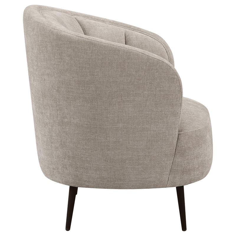  Coaster Furniture Ellorie 504839 Upholstered Channel Back Curved Chair - Beige IMAGE 7