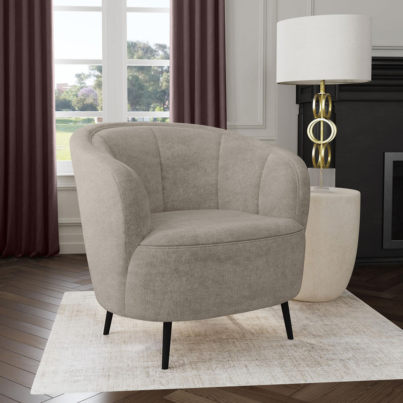  Coaster Furniture Ellorie 504839 Upholstered Channel Back Curved Chair - Beige IMAGE 9