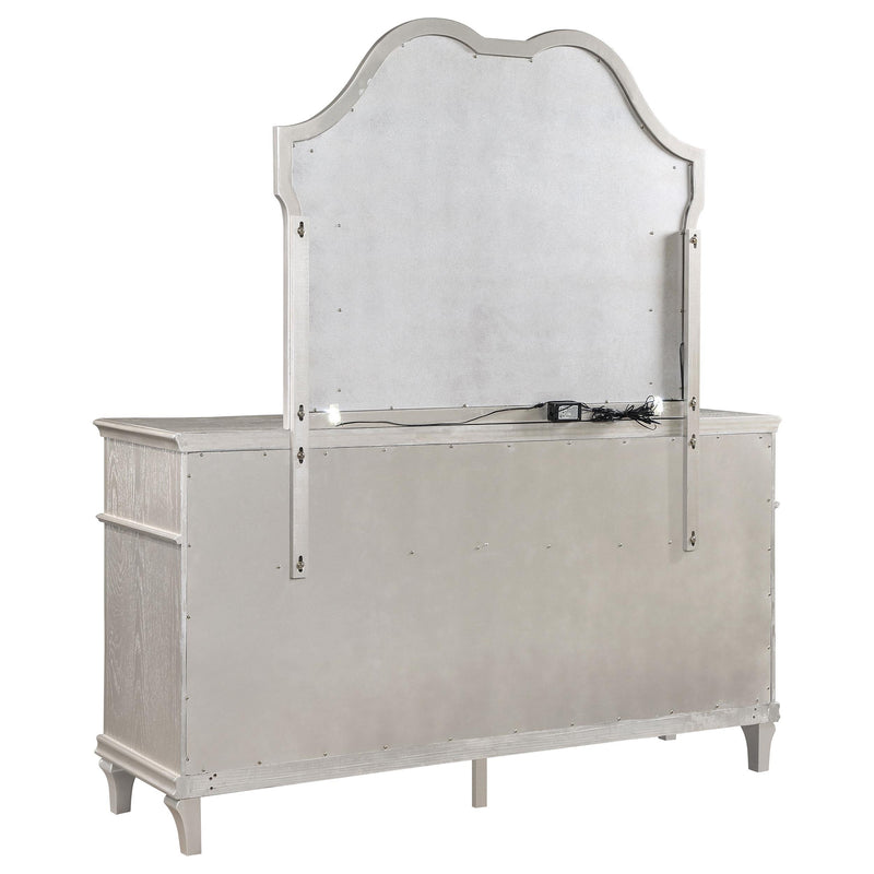  Coaster Furniture Evangeline 223393M 9-Drawer Dresser with Mirror - Silver Oak IMAGE 5