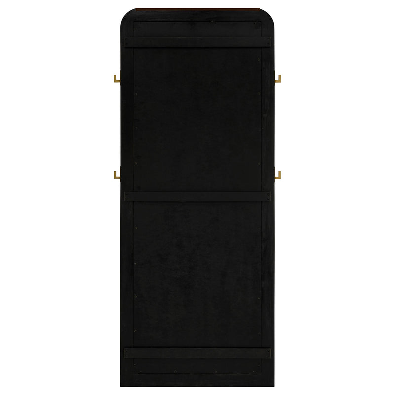  Coaster Furniture Arini 224339 Cane Weave Full Length Standing Floor Mirror - Black IMAGE 6
