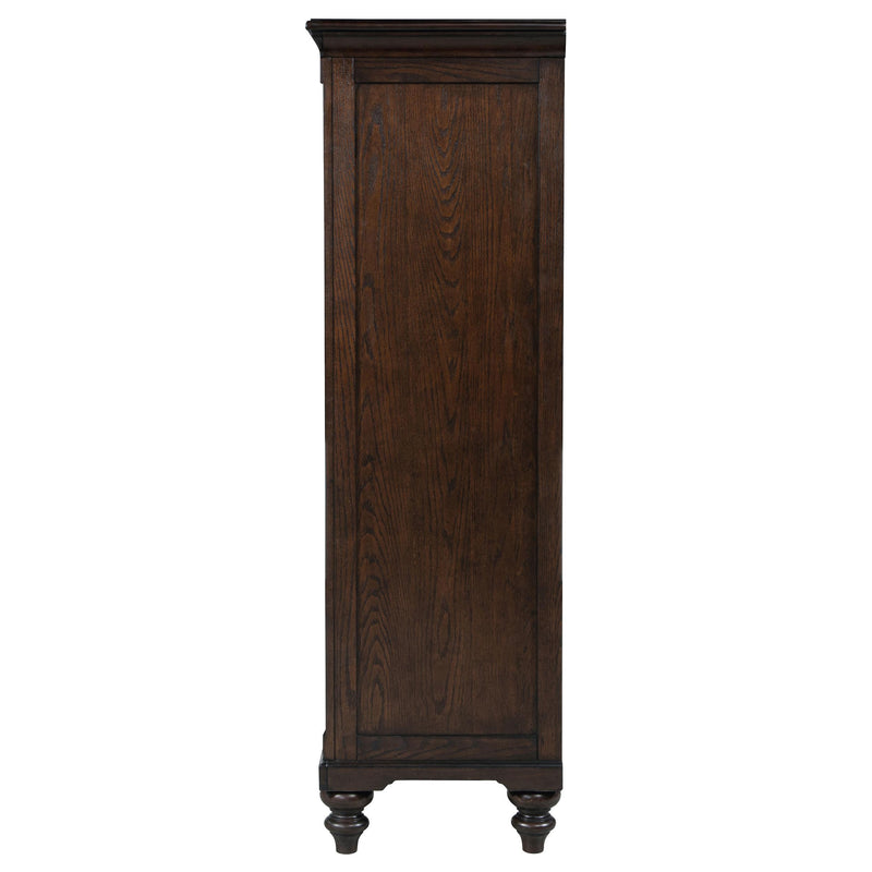  Coaster Furniture Andover 223637 6-Drawer Tempered Glass Door Chest - Dark Oak IMAGE 2