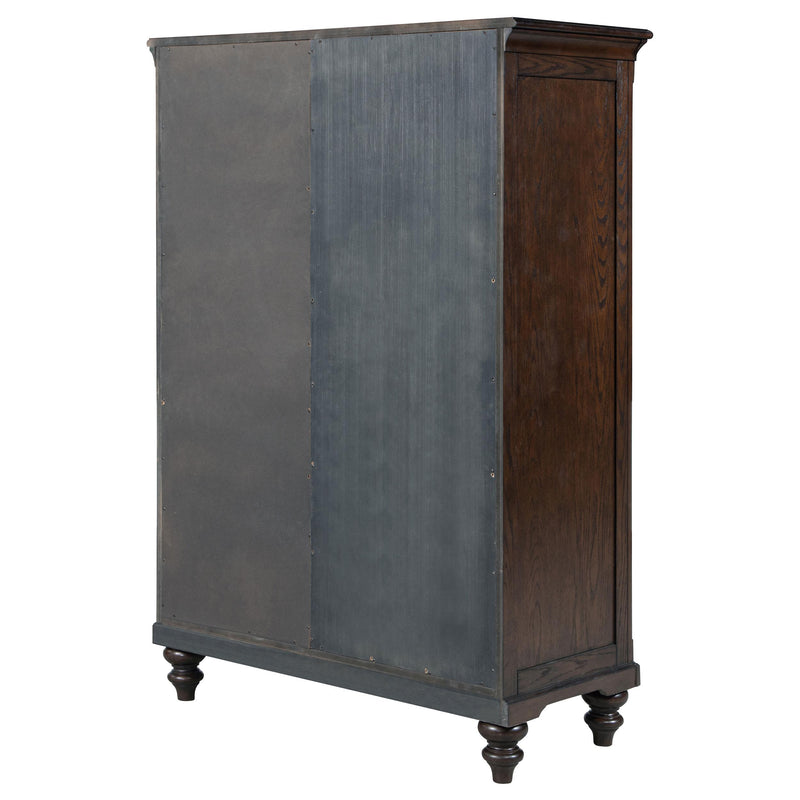  Coaster Furniture Andover 223637 6-Drawer Tempered Glass Door Chest - Dark Oak IMAGE 5