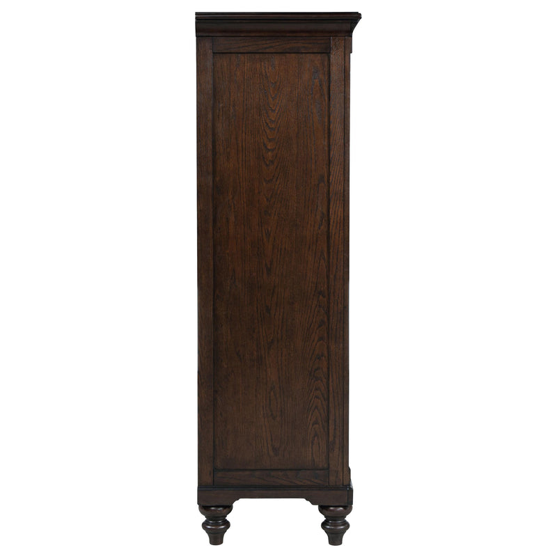  Coaster Furniture Andover 223637 6-Drawer Tempered Glass Door Chest - Dark Oak IMAGE 6