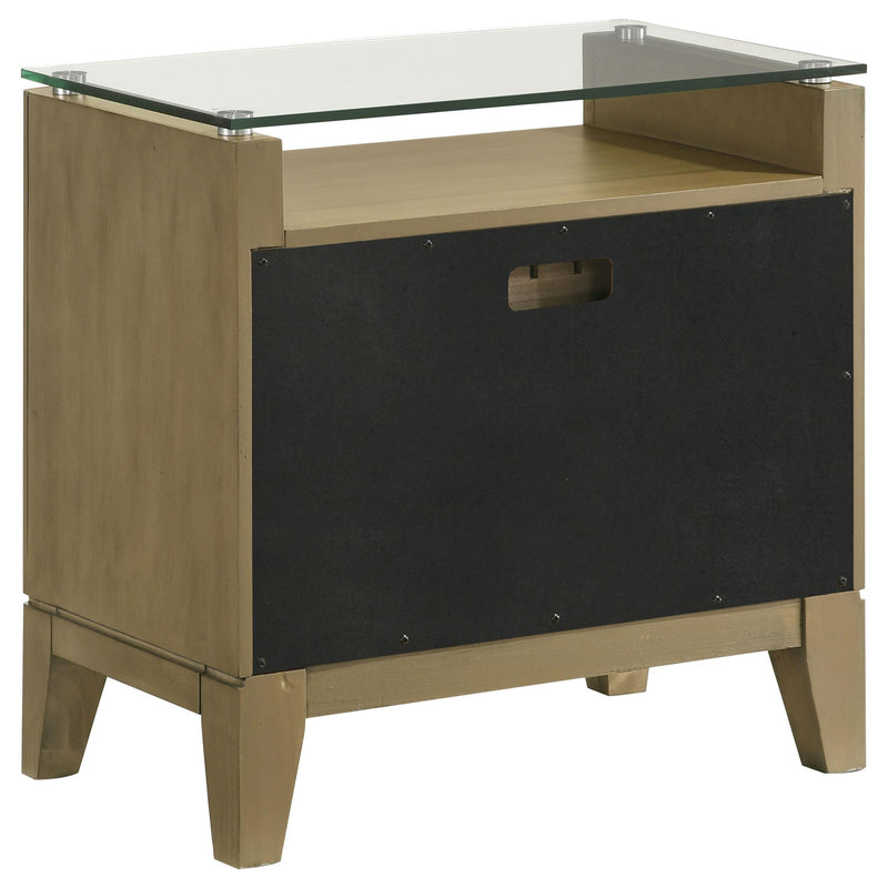  Coaster Furniture Granada 224922 2-Drawer Glass Top Nightstand - Natural Pine IMAGE 5