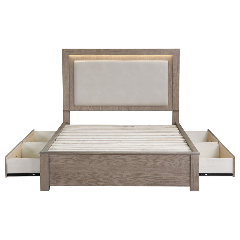  Coaster Furniture Kenora 224850KE 56-inch Eastern King LED Storage Bed - Barley Brown IMAGE 6