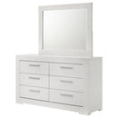  Coaster Furniture Ives 224943M 6-Drawer Dresser and Mirror - White High Gloss IMAGE 3