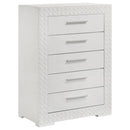  Coaster Furniture Ives 224945 5-Drawer Bedroom Chest of Drawers - White High Gloss IMAGE 1