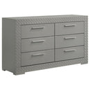  Coaster Furniture Ives 224973 6-Drawer Dresser Cabinet - Grey High Gloss IMAGE 1