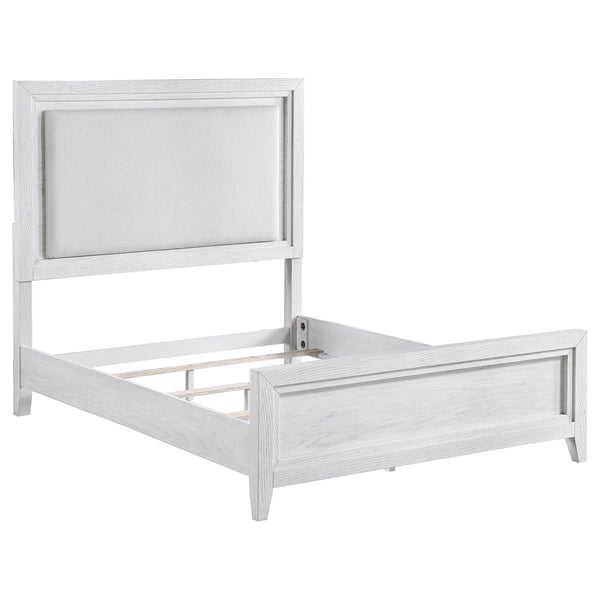  Coaster Furniture Marielle 224841Q Queen Upholstered Panel Bed - Distressed White IMAGE 1