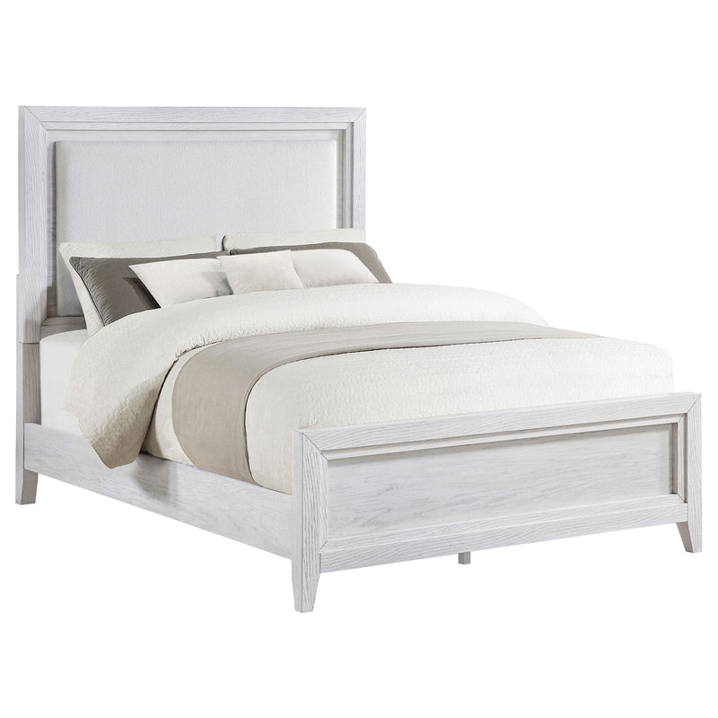  Coaster Furniture Marielle 224841Q Queen Upholstered Panel Bed - Distressed White IMAGE 2