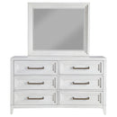  Coaster Furniture Marielle 224843M 6-Drawer Dresser with Mirror - Distressed White IMAGE 2