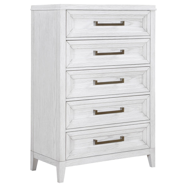  Coaster Furniture Marielle 224845 5-Drawer Bedroom Chest - Distressed White IMAGE 1