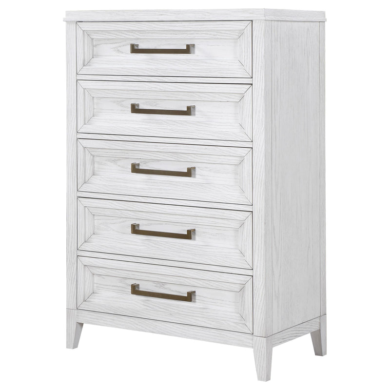 Coaster Furniture Marielle 224845 5-Drawer Bedroom Chest - Distressed White IMAGE 3