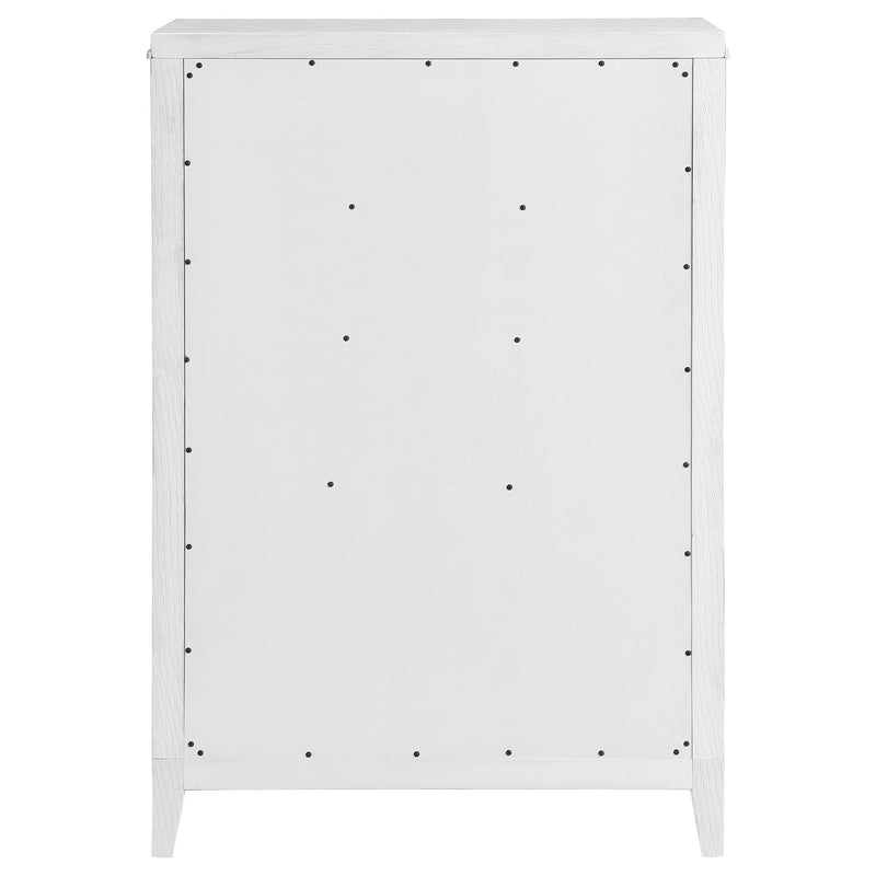 Coaster Furniture Marielle 224845 5-Drawer Bedroom Chest - Distressed White IMAGE 6