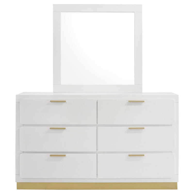  Coaster Furniture Caraway 224773M 6-Drawer Dresser with Mirror - White IMAGE 2