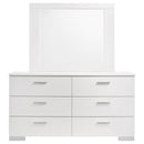  Coaster Furniture Felicity 203503M 6-Drawer Wood Dresser with Mirror - White High Gloss IMAGE 2