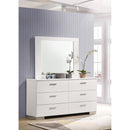  Coaster Furniture Felicity 203503M 6-Drawer Wood Dresser with Mirror - White High Gloss IMAGE 9