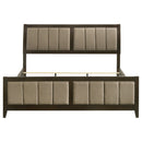  Coaster Furniture Wilkes 224421KW 51-inch Upholstered California King Bed - Dark Cocoa IMAGE 3