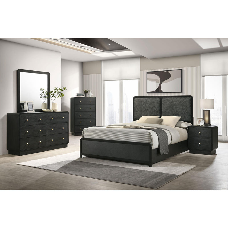  Coaster Furniture Cavelle 223661KE 51-inch Upholstered Eastern King Bed - Black IMAGE 5