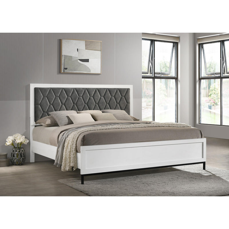  Coaster Furniture Sonora 224861KE Eastern King Upholstered Panel Bed - White IMAGE 4