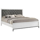  Coaster Furniture Sonora 224861KW California King Upholstered Panel Bed - White IMAGE 2