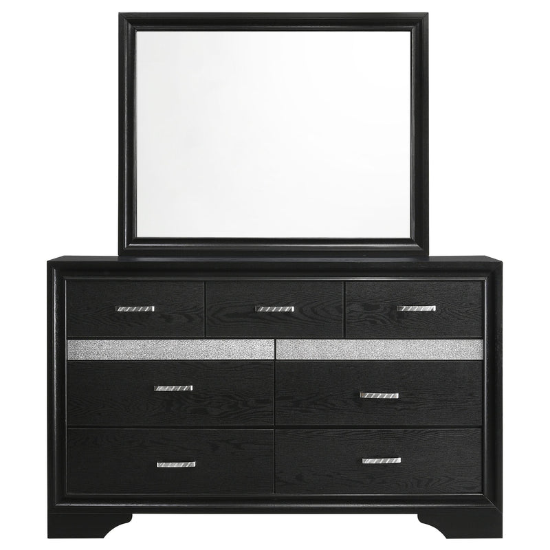  Coaster Furniture Miranda 206363M 7-Drawer Dresser with Mirror - Black IMAGE 2