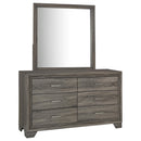  Coaster Furniture Wright 223343M 6-Drawer Dresser and Mirror - Brown Oak IMAGE 1