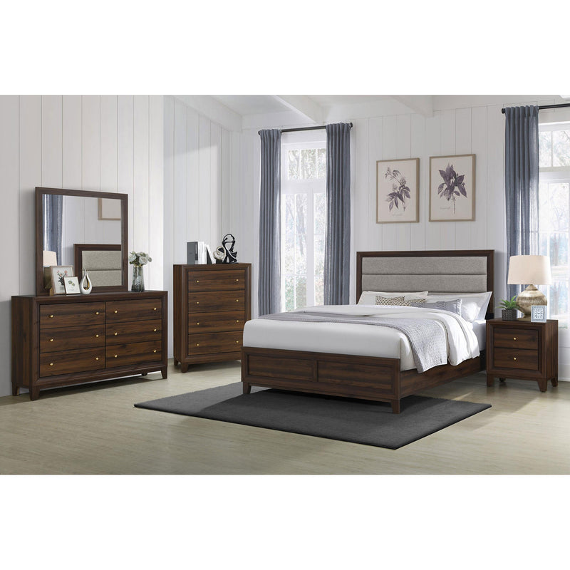  Coaster Furniture Welsley 223441Q 50-inch Upholstered Queen Bed - Walnut IMAGE 5