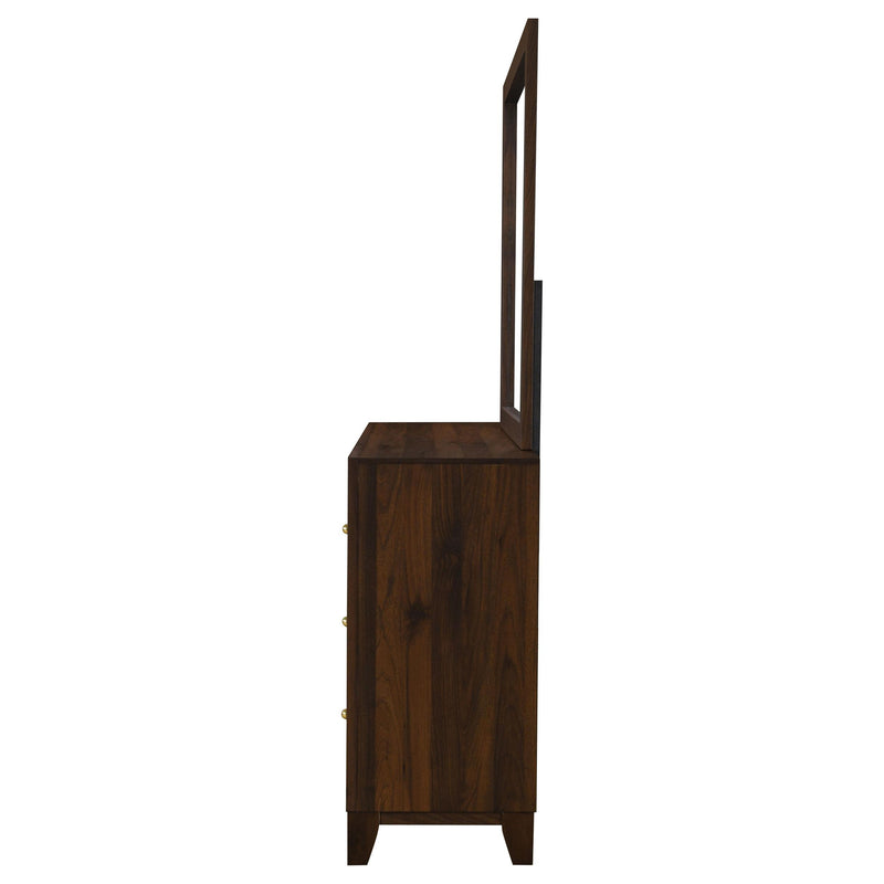 Coaster Furniture Welsley 223443M 6-Drawer Dresser and Mirror - Walnut IMAGE 3