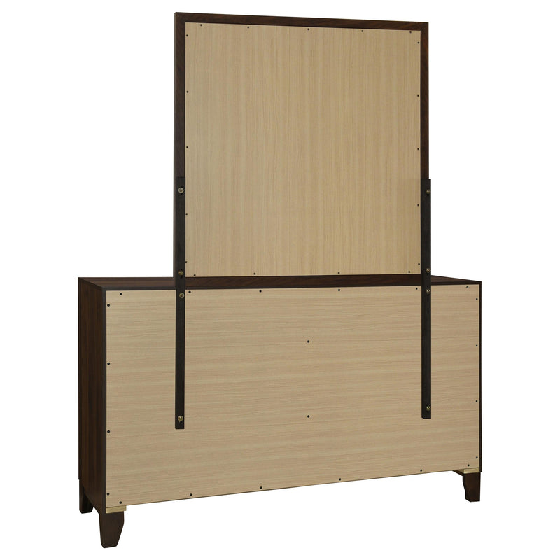  Coaster Furniture Welsley 223443M 6-Drawer Dresser and Mirror - Walnut IMAGE 4
