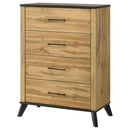  Coaster Furniture Kaywood 225005 4-Drawer Bedroom Chest of Drawers - Natural Pine IMAGE 3