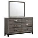  Coaster Furniture Watson 212423M 6-Drawer Dresser with Mirror - Grey Oak IMAGE 1