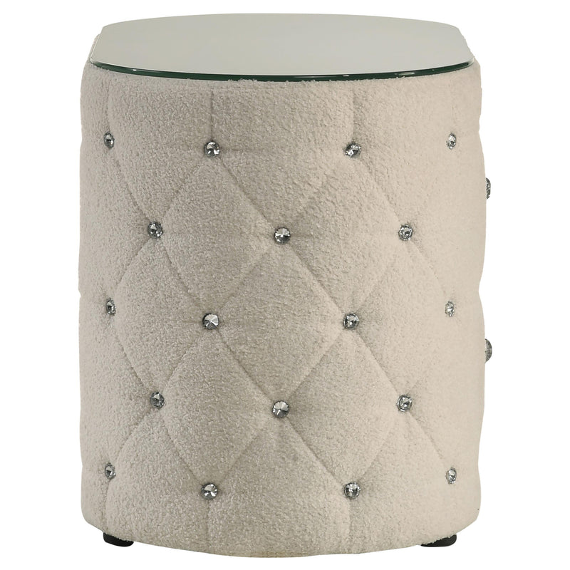  Coaster Furniture Sonya 360112 2-Drawer Upholstered Nightstand Bedside Table - Ivory IMAGE 7