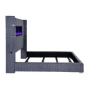  Coaster Furniture Tisdall 306030KE Upholstered Eastern King Flame Visualizer Bed - Grey IMAGE 4