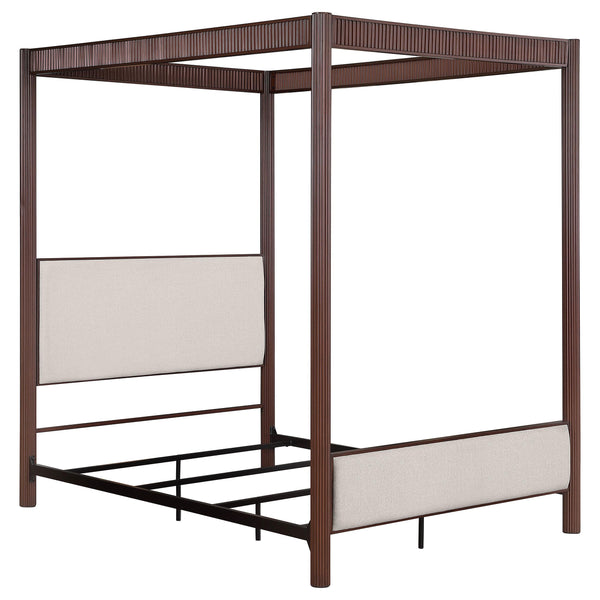  Coaster Furniture Zimmerlee 360331Q 89-inch Metal Queen Canopy Bed - Rust Brown IMAGE 1