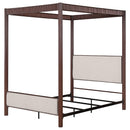  Coaster Furniture Zimmerlee 360331KE 89-inch Metal Eastern King Canopy Bed - Rust Brown IMAGE 3