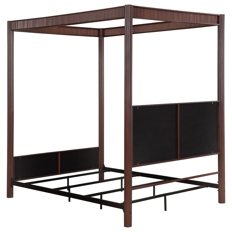  Coaster Furniture Zimmerlee 360331KE 89-inch Metal Eastern King Canopy Bed - Rust Brown IMAGE 5