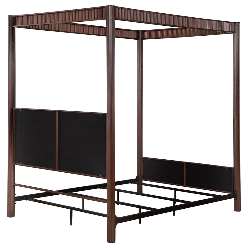  Coaster Furniture Zimmerlee 360331KE 89-inch Metal Eastern King Canopy Bed - Rust Brown IMAGE 6