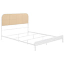  Coaster Furniture Amherst 360301Q Radio Weave Rattan Metal Queen Bed - White IMAGE 1