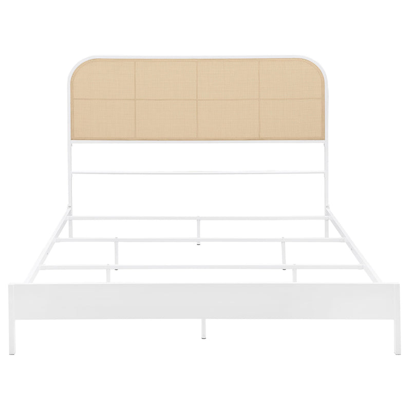  Coaster Furniture Amherst 360301Q Radio Weave Rattan Metal Queen Bed - White IMAGE 2