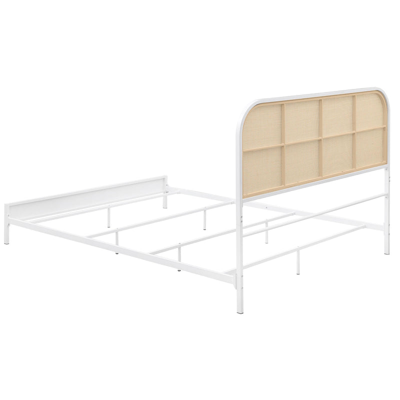  Coaster Furniture Amherst 360301Q Radio Weave Rattan Metal Queen Bed - White IMAGE 5