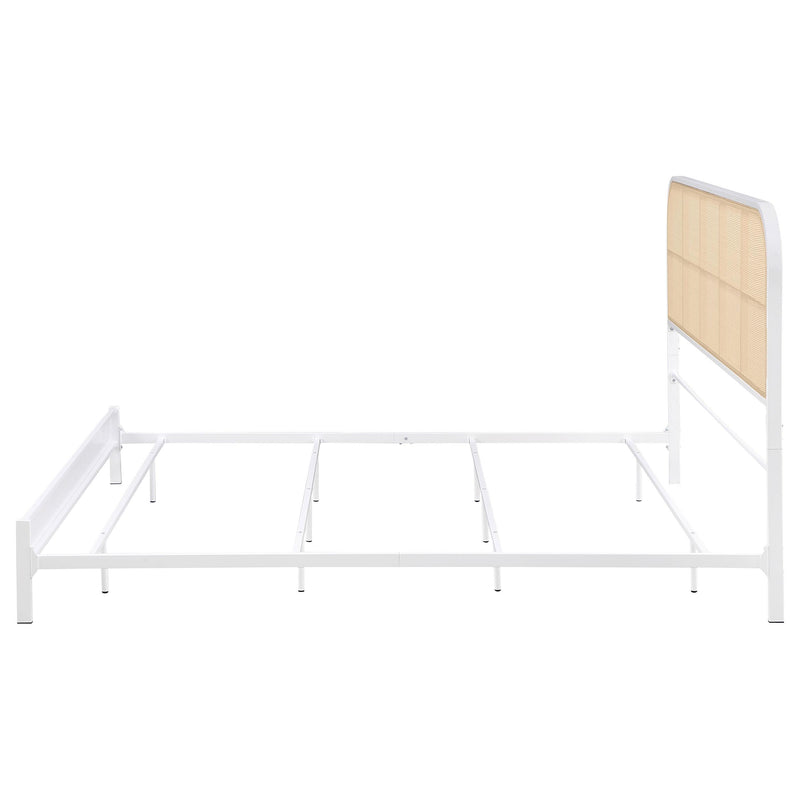  Coaster Furniture Amherst 360301KE Radio Weave Rattan Metal Eastern King Bed - White IMAGE 4