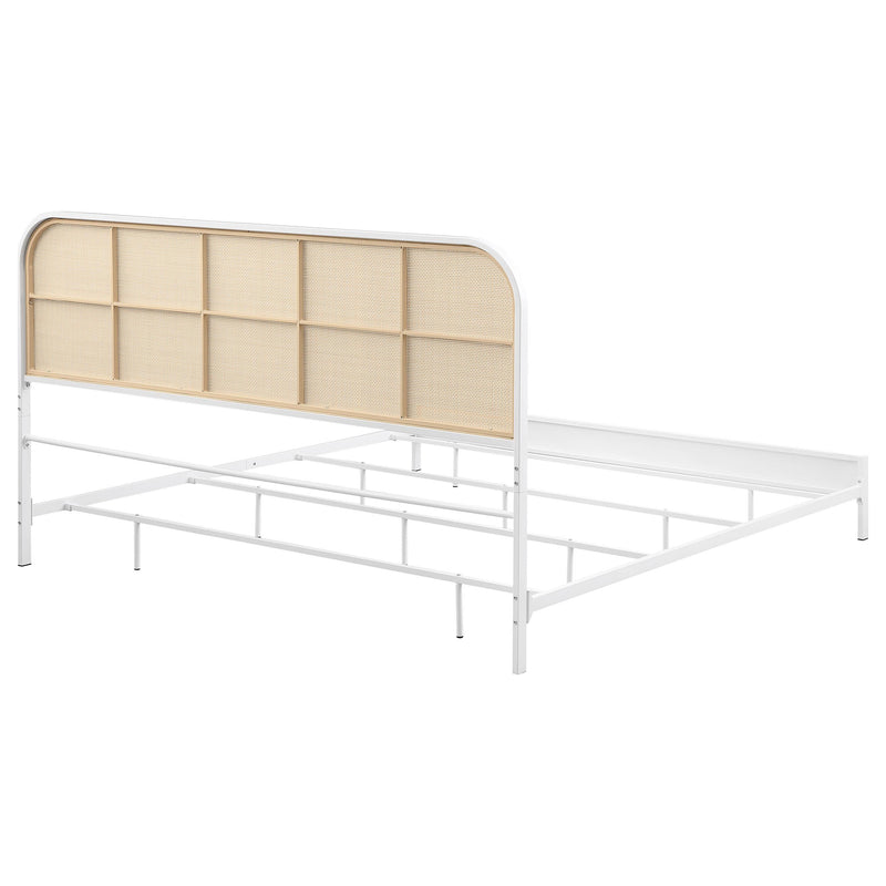  Coaster Furniture Amherst 360301KE Radio Weave Rattan Metal Eastern King Bed - White IMAGE 6