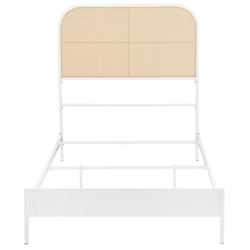  Coaster Furniture Amherst 360301T Radio Weave Rattan Metal Twin Bed - White IMAGE 2