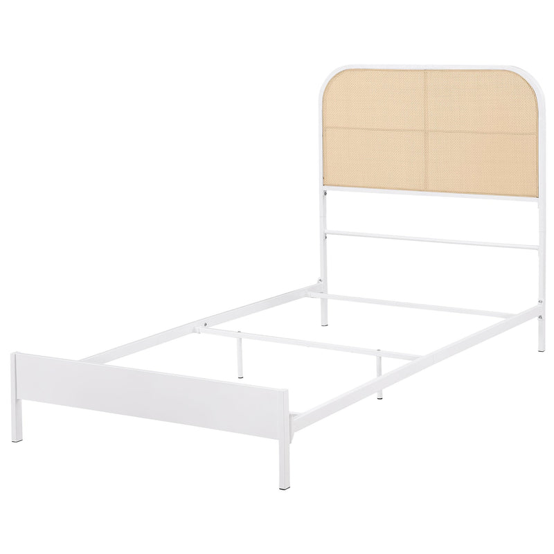 Coaster Furniture Amherst 360301T Radio Weave Rattan Metal Twin Bed - White IMAGE 3