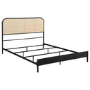  Coaster Furniture Amherst 360351Q Radio Weave Rattan Metal Queen Bed - Black IMAGE 1