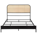  Coaster Furniture Amherst 360351Q Radio Weave Rattan Metal Queen Bed - Black IMAGE 2