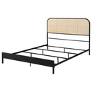  Coaster Furniture Amherst 360351Q Radio Weave Rattan Metal Queen Bed - Black IMAGE 3